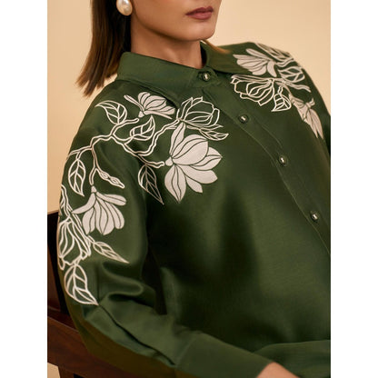 ORIGANI Olive Grove Embroidered Co-Ord (Set of 2)