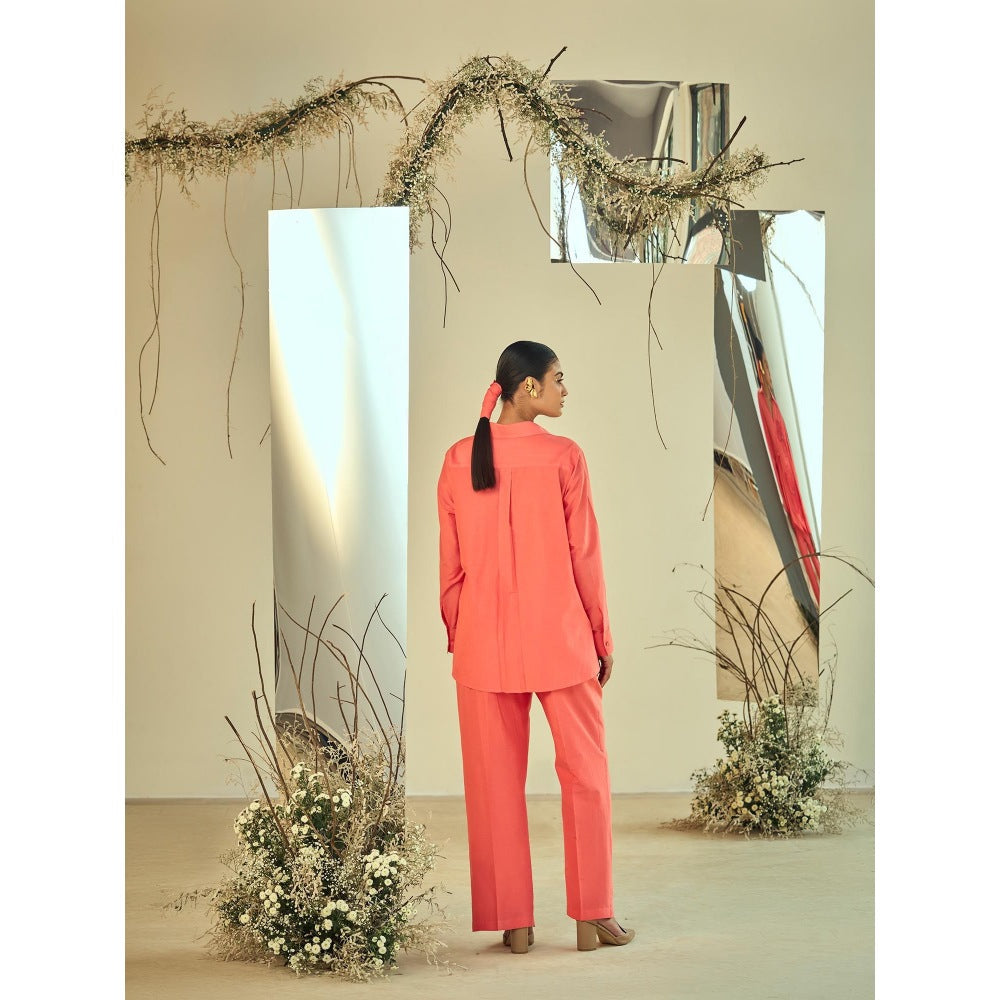 ORIGANI Breezy Coral Floral Co-Ord (Set of 2)