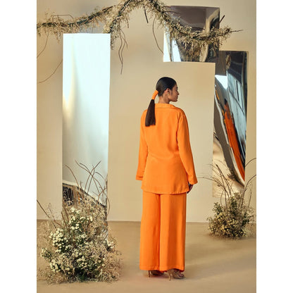 ORIGANI Orange Tangerine Floral Co-Ord (Set of 3)