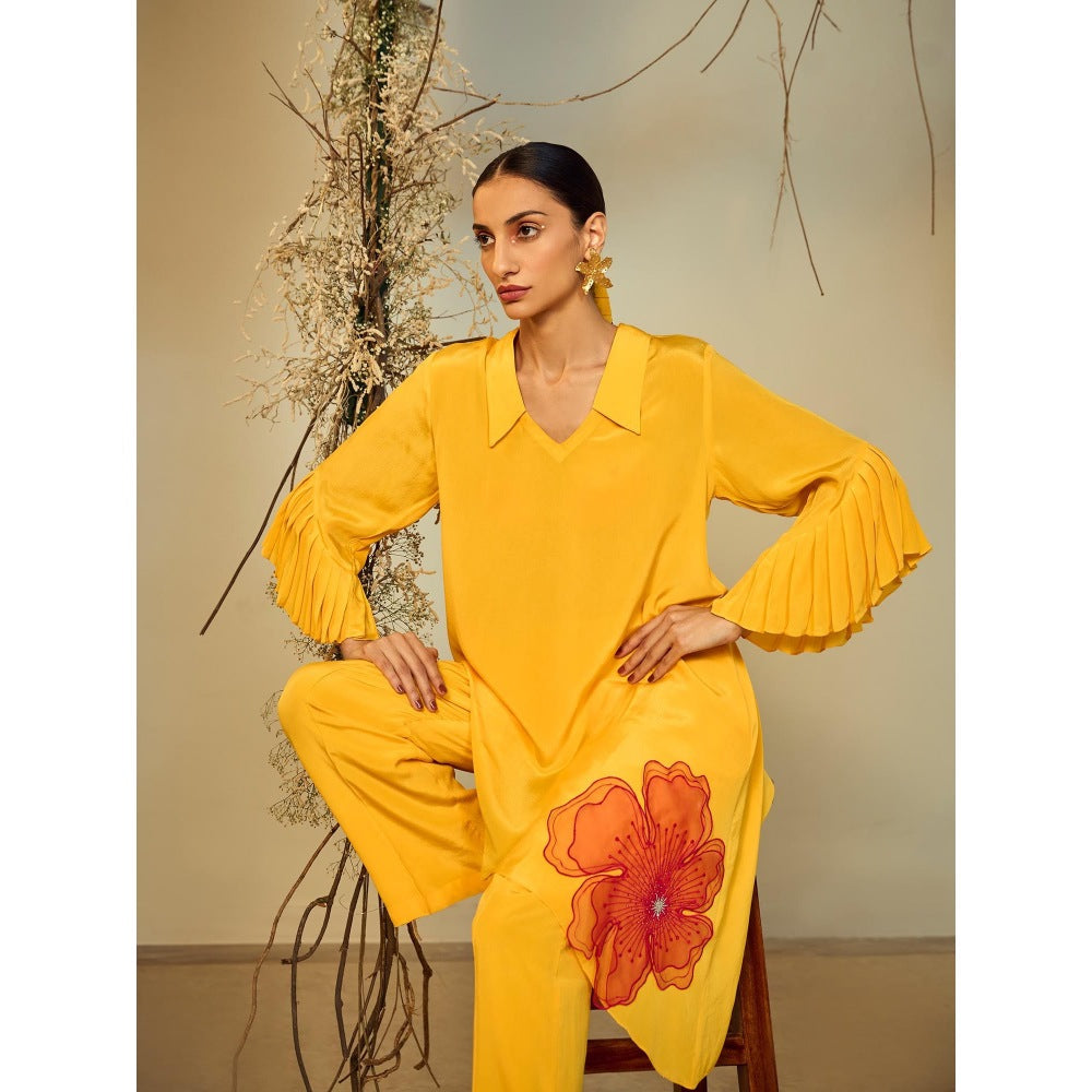 ORIGANI Yellow Sunflower Dream Co-Ord (Set of 2)