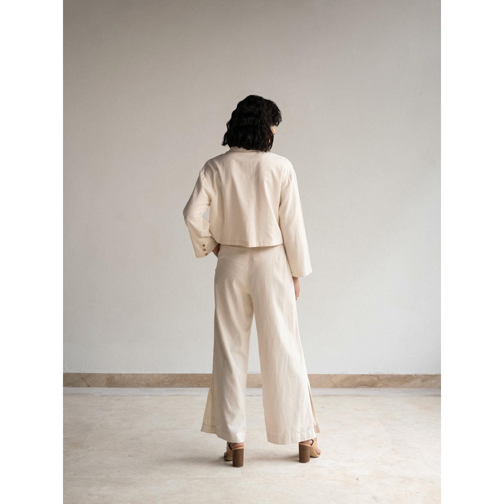 ORIGANI White Rosewood Embroidered Co-Ord (Set of 2)