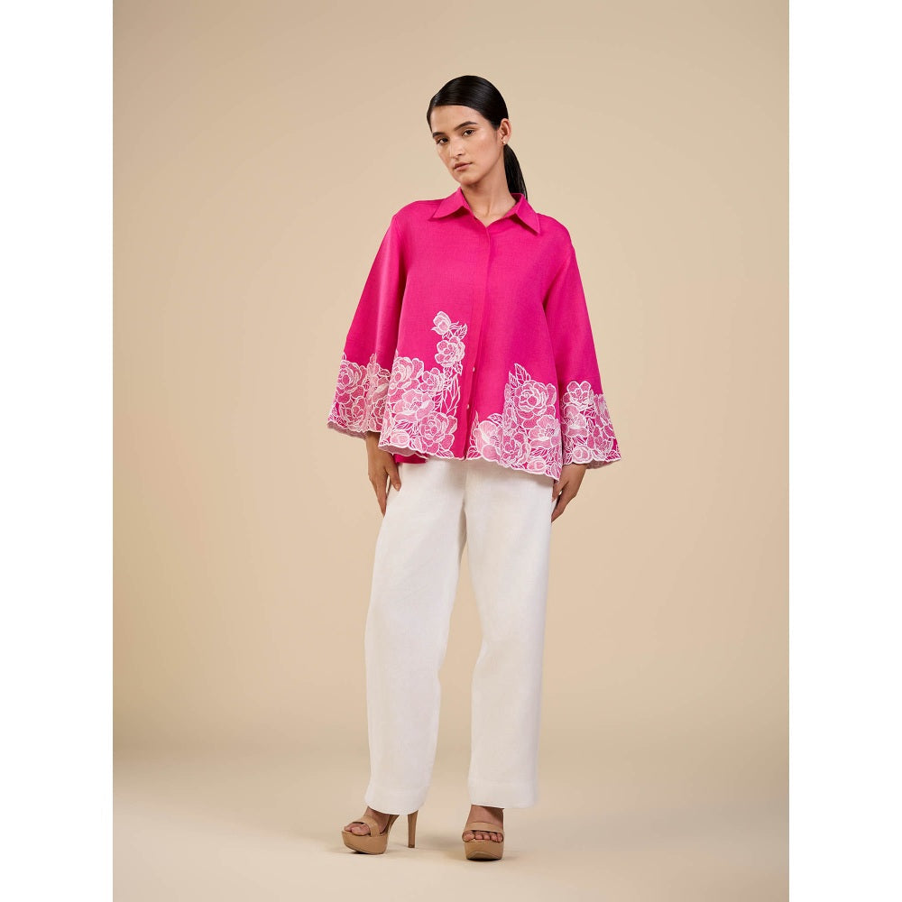 ORIGANI Pink Petal Garden Shirt