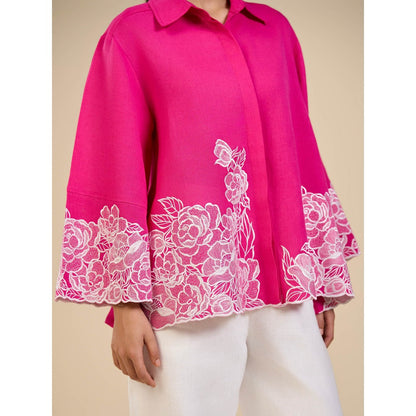 ORIGANI Pink Petal Garden Shirt