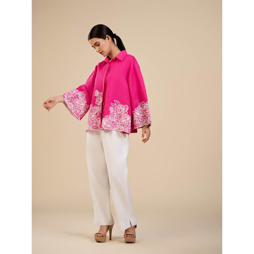 ORIGANI Pink Petal Garden Shirt