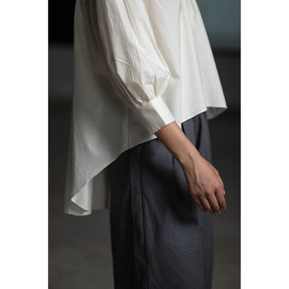 ORIGANI White Meadow Solid Shirt