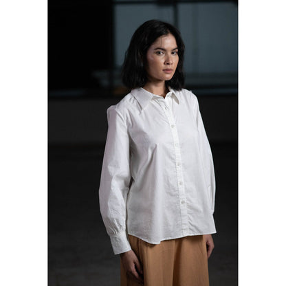 ORIGANI White Sand Embroidered Shirt