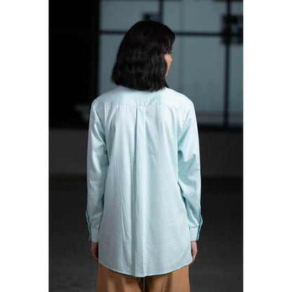 ORIGANI Blue Coconut Shell Solid Shirt