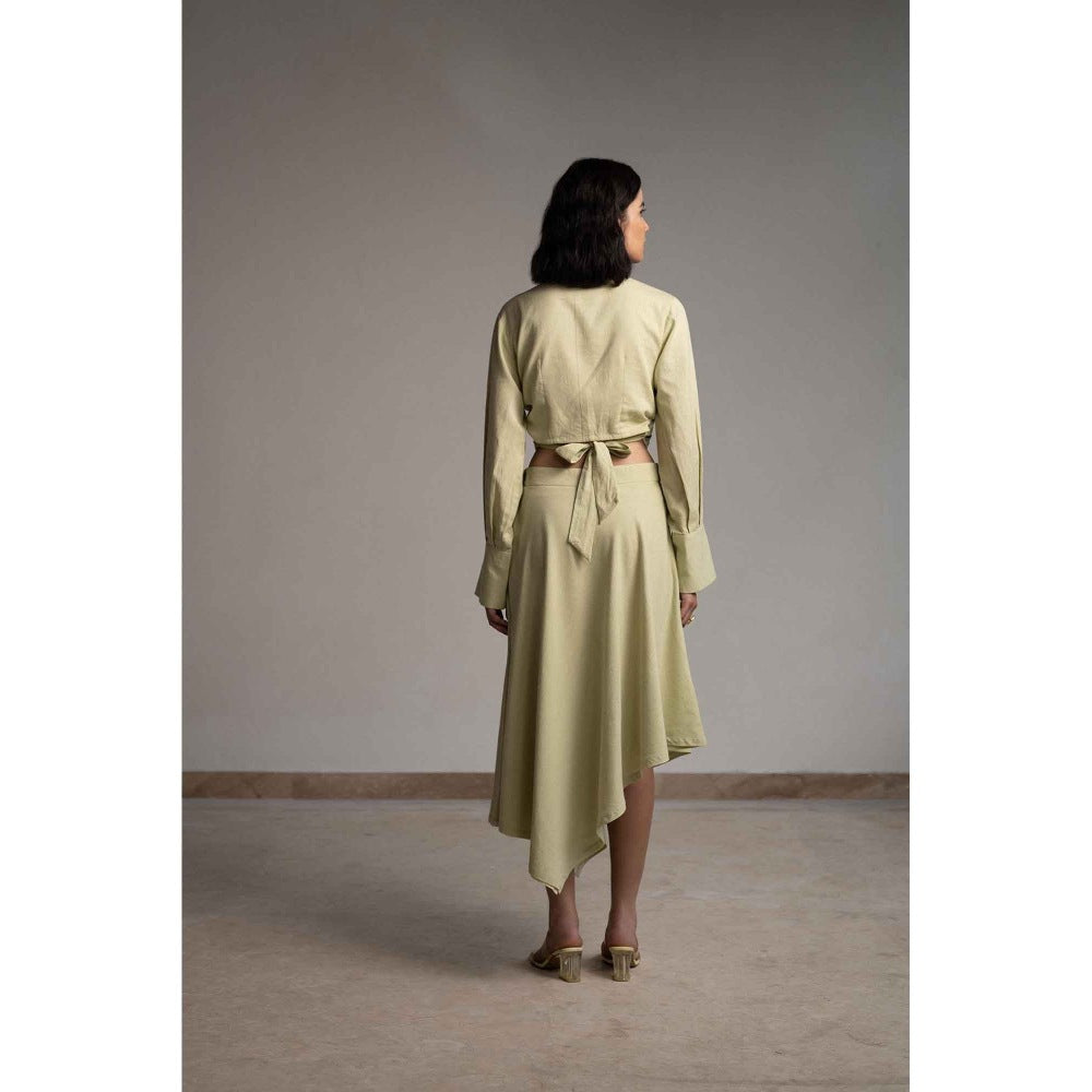 ORIGANI Beige Meadows Midi Skirt