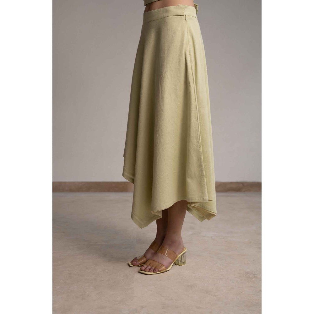 ORIGANI Beige Meadows Midi Skirt