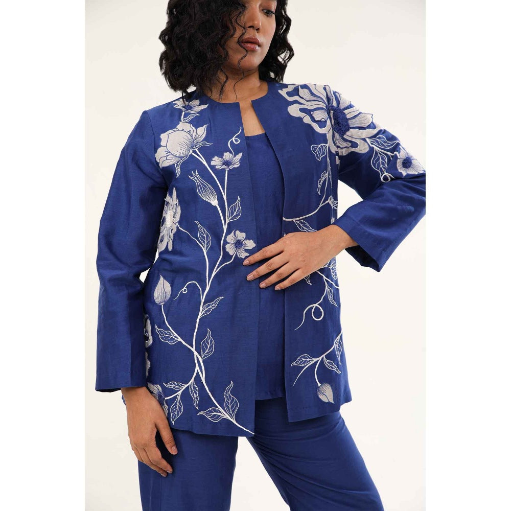 ORIGANI Blue Petunia Petal Overlay Jacket