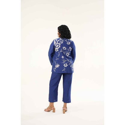 ORIGANI Blue Petunia Petal Overlay Jacket