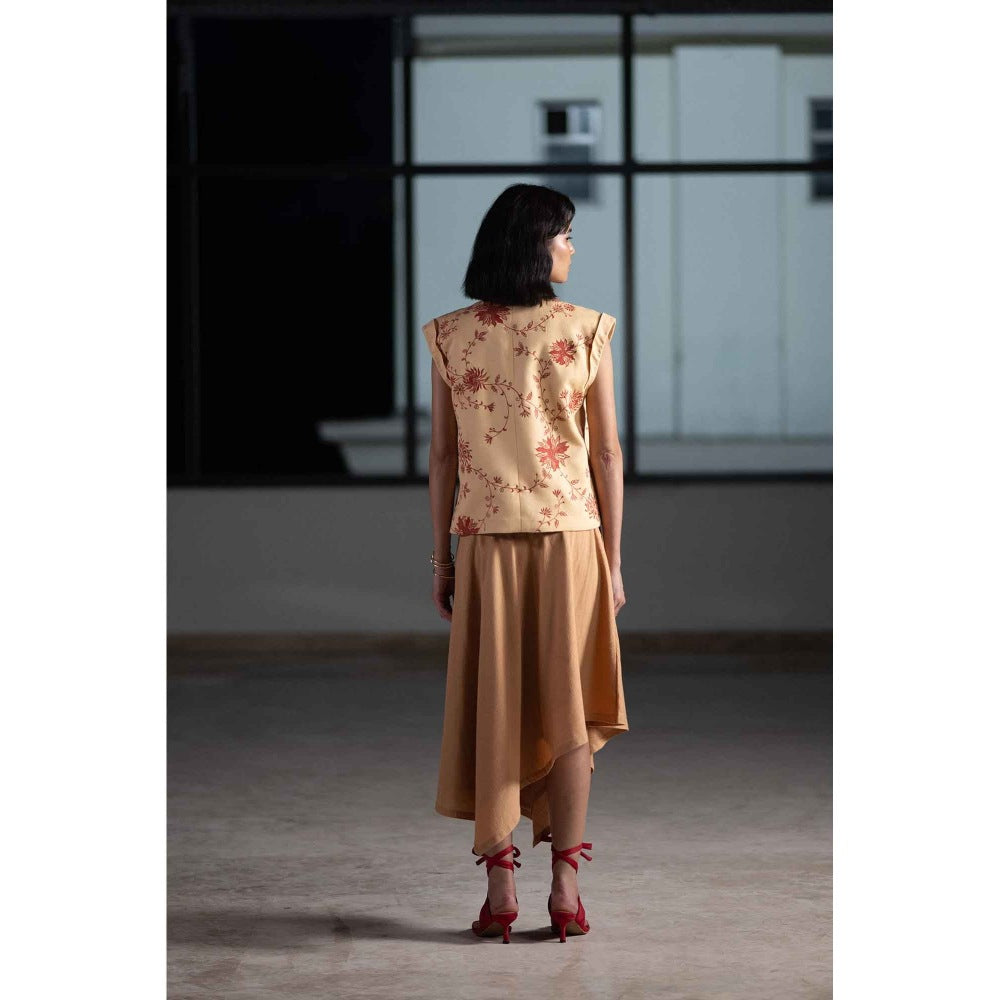 ORIGANI Beige Sunflower Oasis Blazer