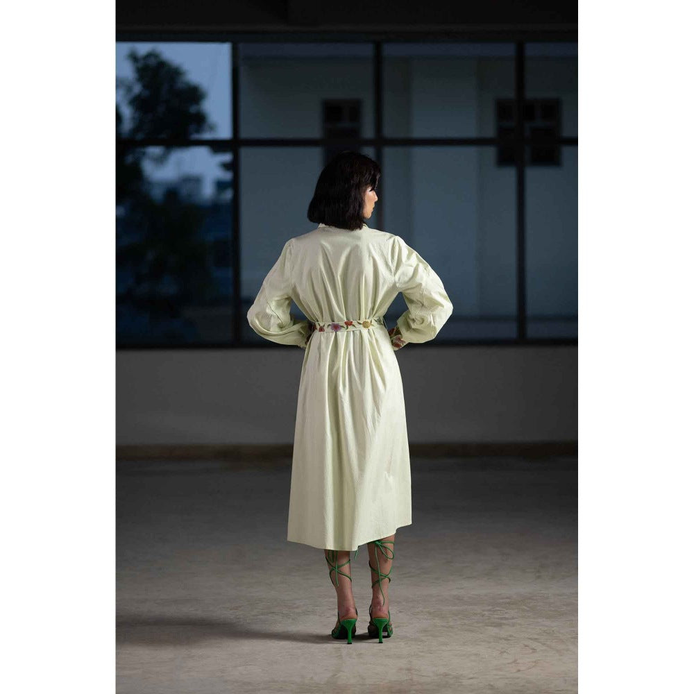 ORIGANI Mint Green Bouquet Shirt Dress with Belt (Set of 2)