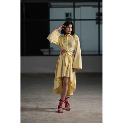 ORIGANI Yellow Mellow Mini Dress with Belt (Set of 2)