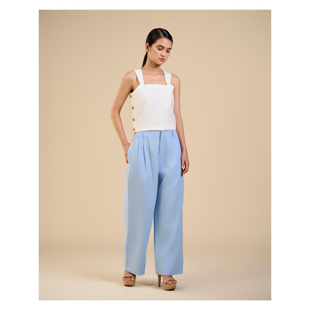 ORIGANI White Linen Dewdrop Top