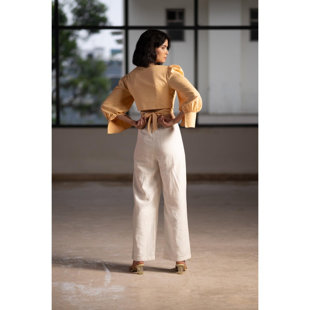 ORIGANI Fluttering Marigold Crop Top