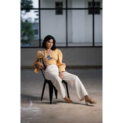 ORIGANI Fluttering Marigold Crop Top