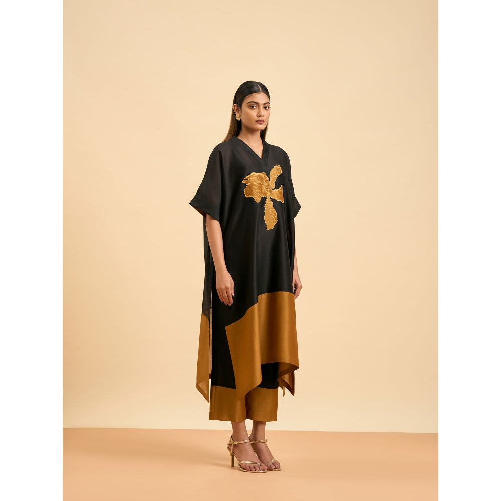 ORIGANI Black Fusion Suit Kurta with Pant and Inner (Set of 3)