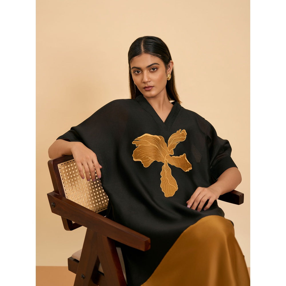 ORIGANI Black Fusion Suit Kurta with Pant and Inner (Set of 3)