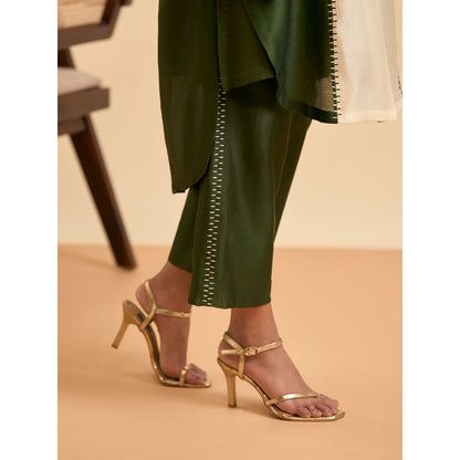 ORIGANI Olive Mystique Suit Kaftan with Pant and Inner (Set of 3)