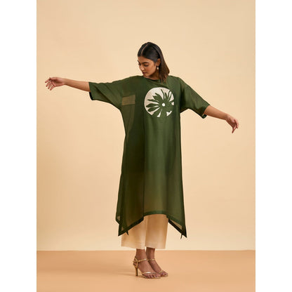 ORIGANI Olive Elegance Suit Kurta with Pant and Inner (Set of 3)