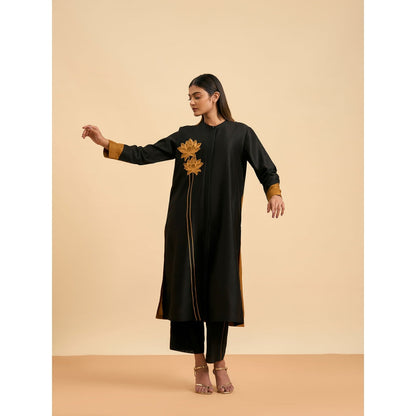 ORIGANI Black Allure Suit Kurta with Pant (Set of 2)