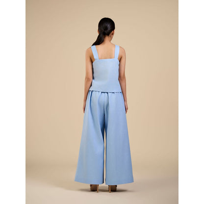 ORIGANI Blue Rose Flared Trouser