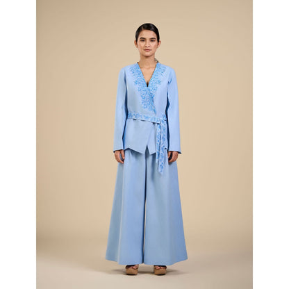 ORIGANI Blue Rose Flared Trouser