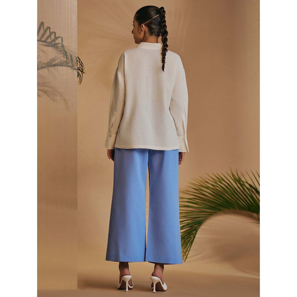 ORIGANI Women Off White Embroidered Co-Ord Set