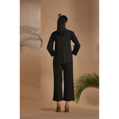 ORIGANI Black Tropical Leopard Pant