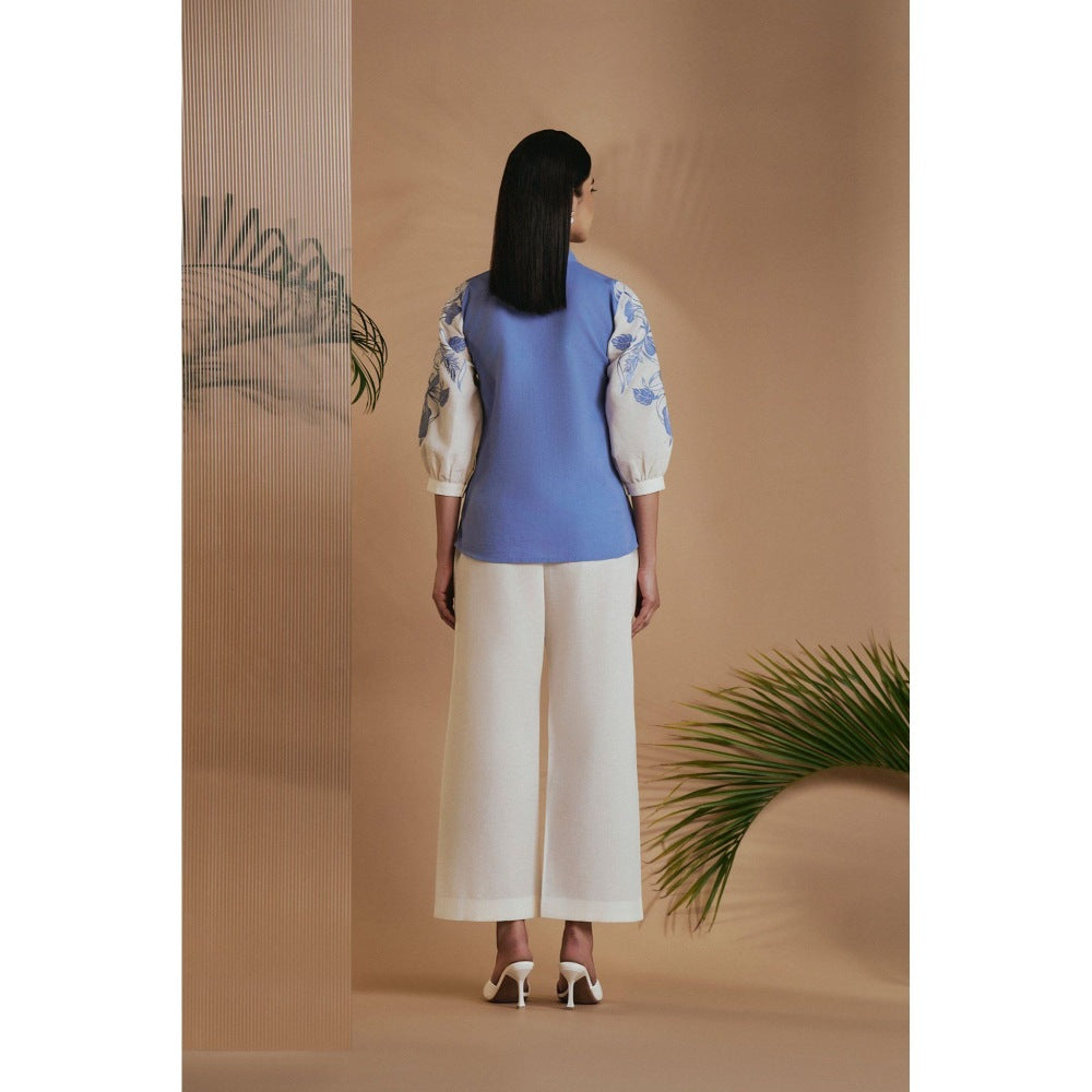 ORIGANI Blue Ivory Petal Safari Pant