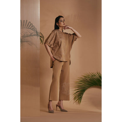 ORIGANI Brown Embroidered Tunic