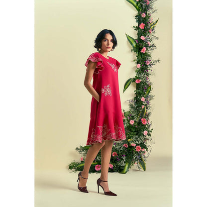ORIGANI Red Serene Dress