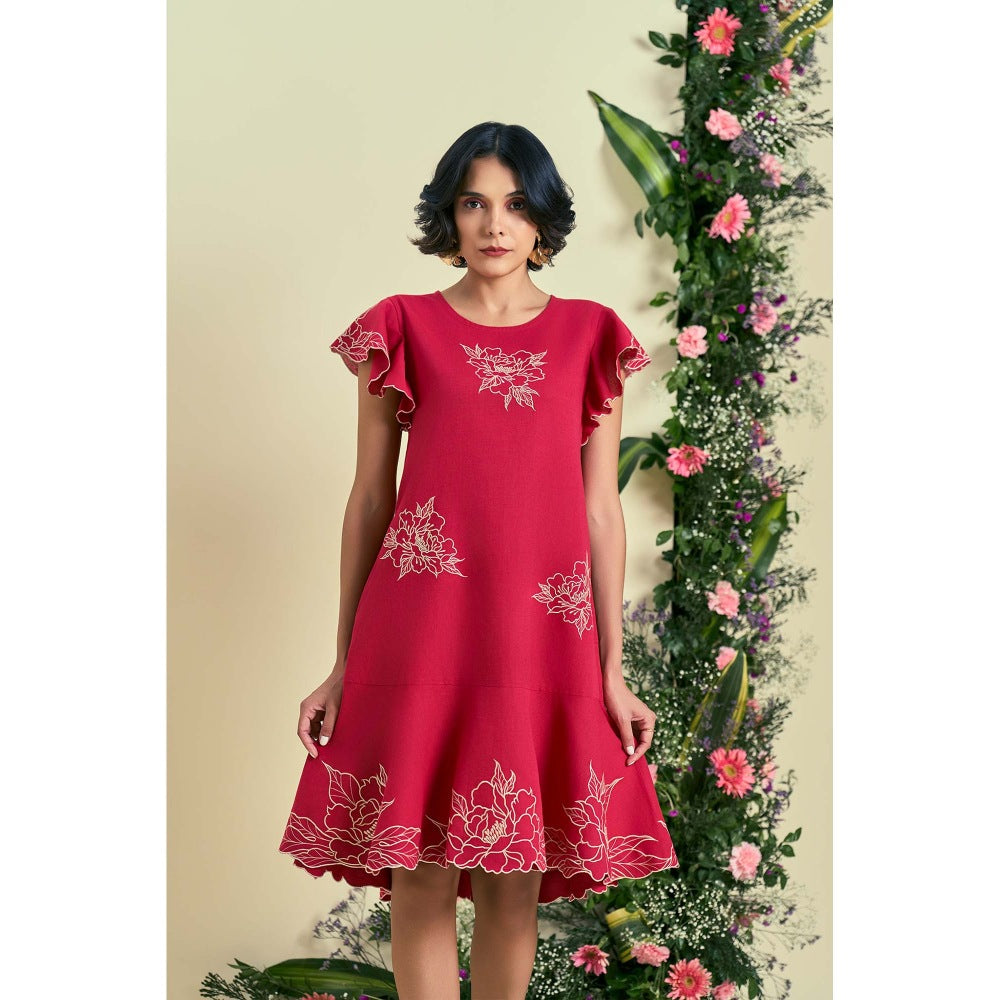 ORIGANI Red Serene Dress