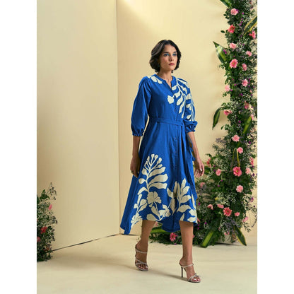 ORIGANI Blue Iris Dress With Belt (Set of 2)