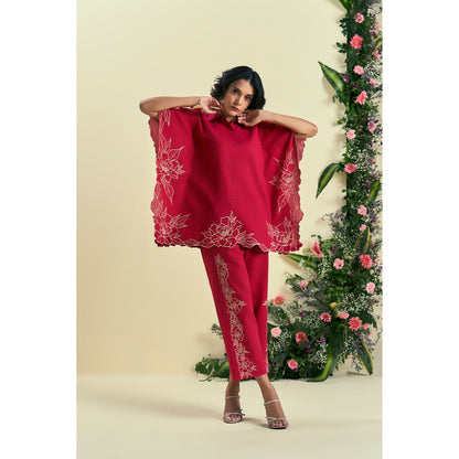 ORIGANI Red Jardin Kaftan Shirt