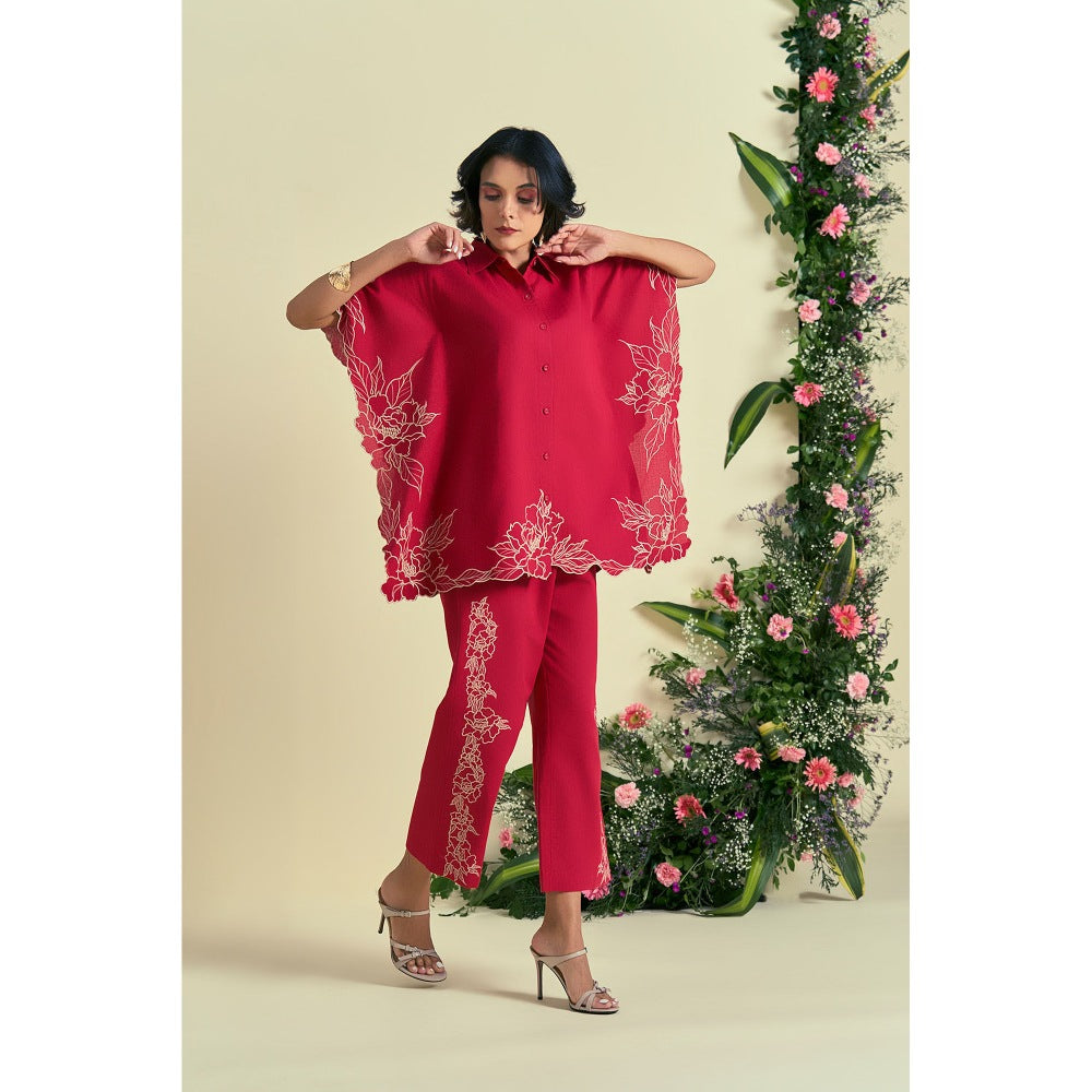 ORIGANI Red Jardin Kaftan Shirt
