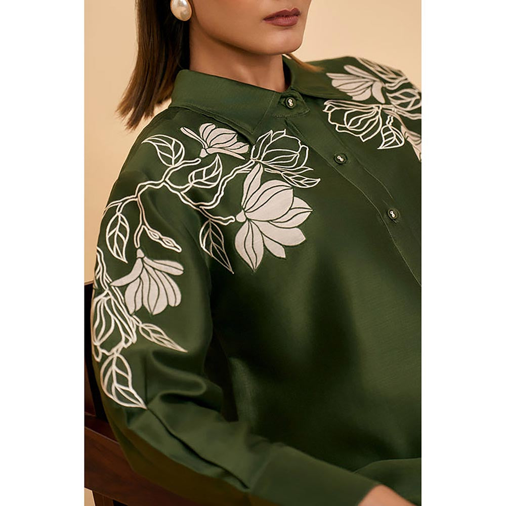 ORIGANI Olive Grove Green Shirt