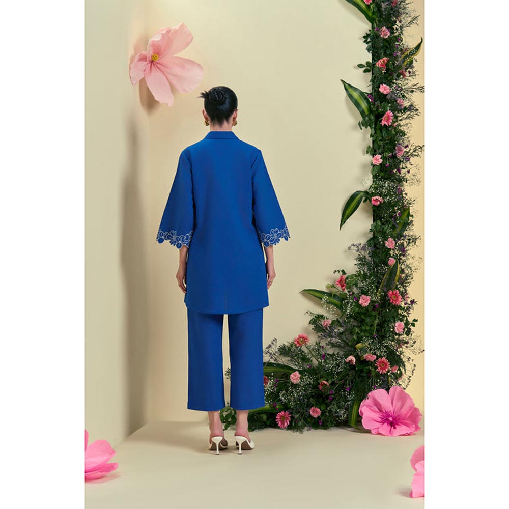 ORIGANI Blue Elise Embroidered Shirt