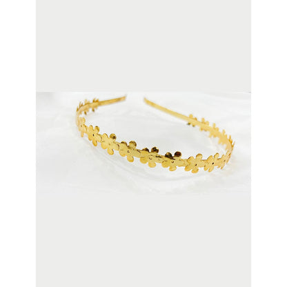 ORNAMAAS 22K Gold Plated Flower Hair Band