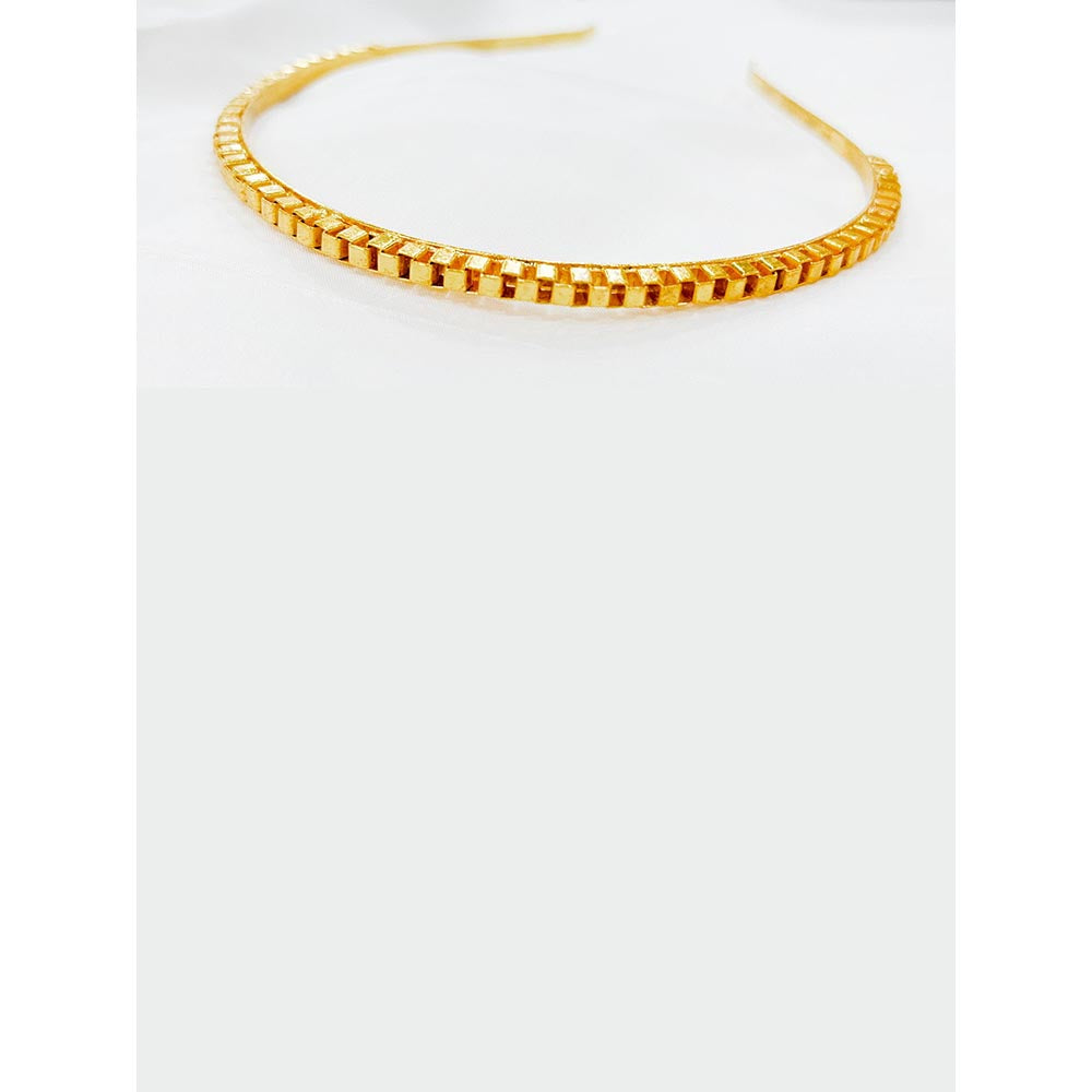 ORNAMAAS 22K Gold Plated Block Hair Band