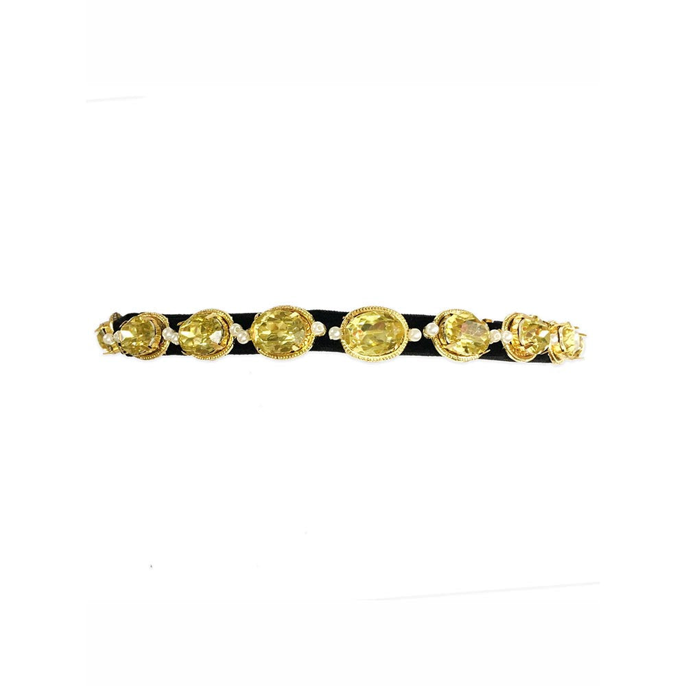 ORNAMAAS Gold Plated Jonquil Pearl Hair Band
