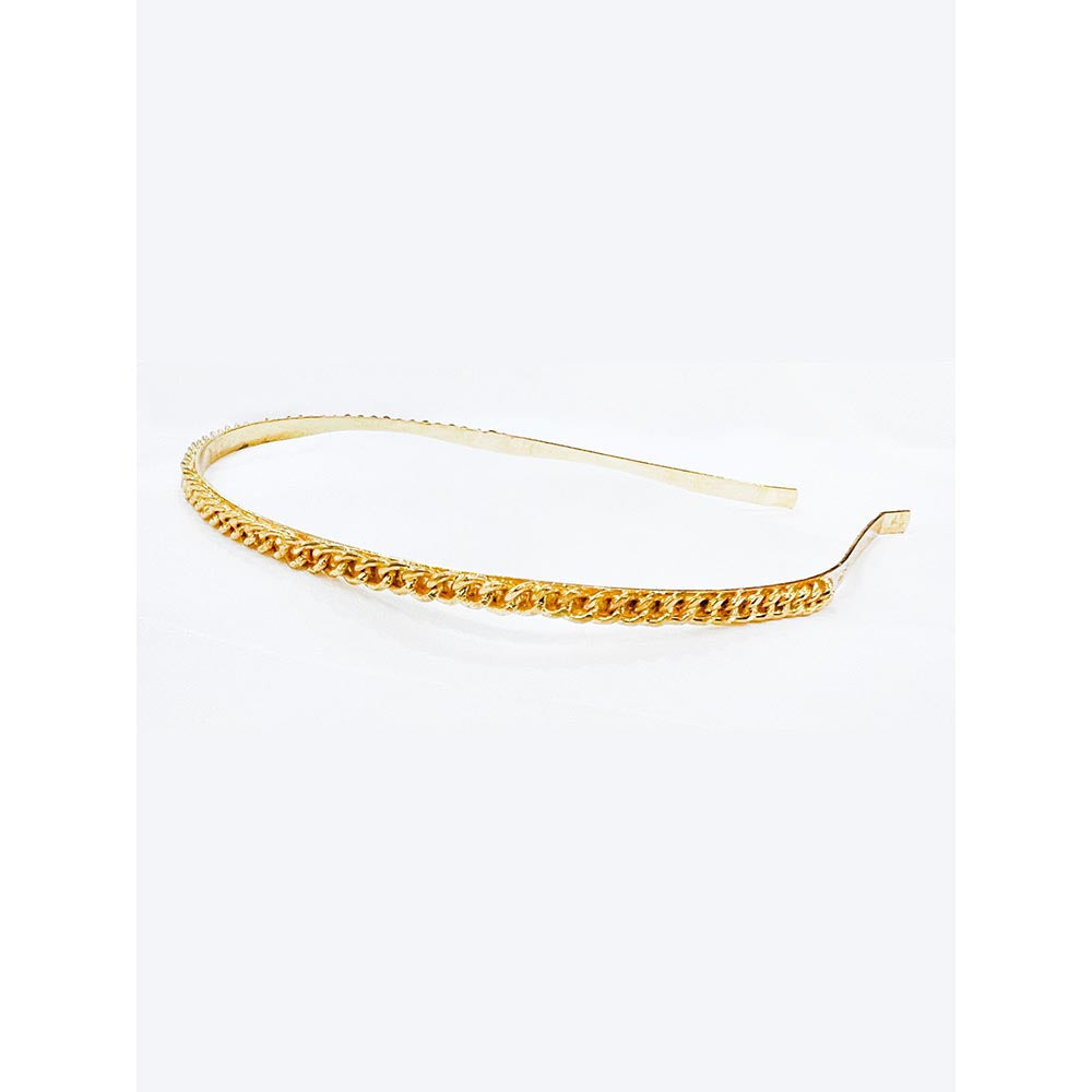 ORNAMAAS 22K Gold Plated Chain Hair Band