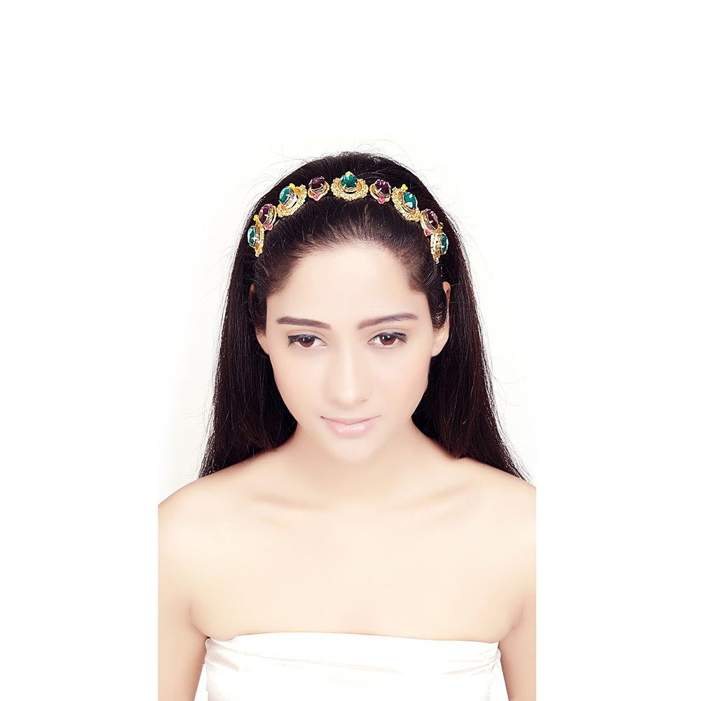 ORNAMAAS Multi-Color Rangoli Hair Band