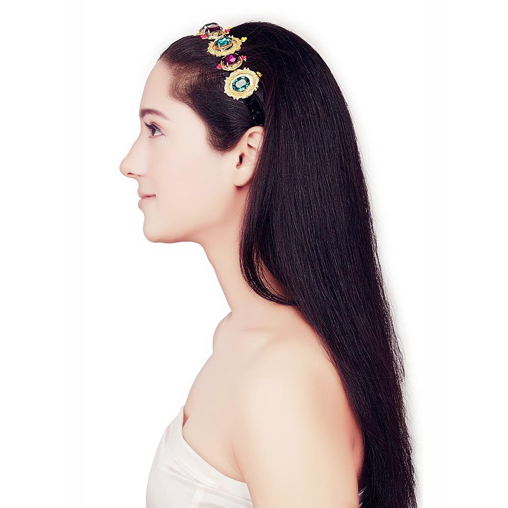 ORNAMAAS Multi-Color Rangoli Hair Band