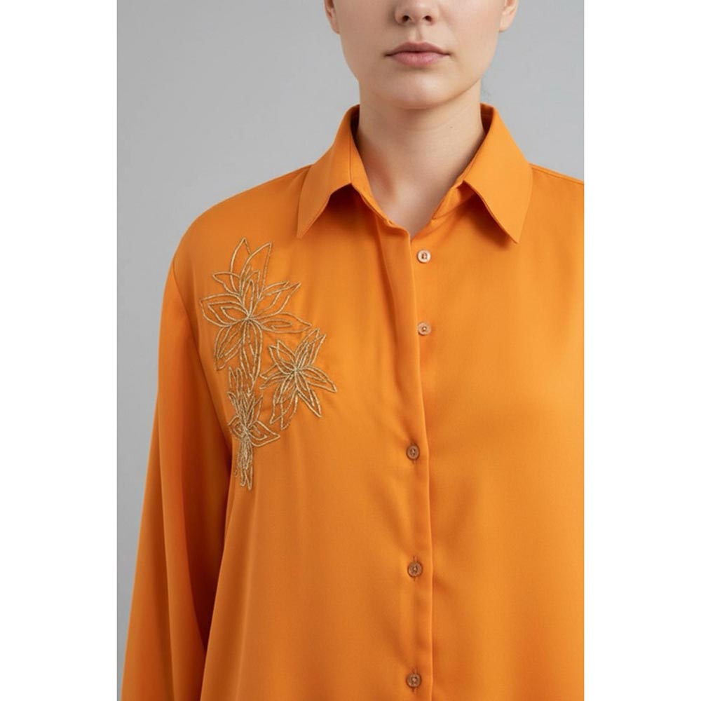 ORNAMAAS Tan Orange Sona Phool Shirt