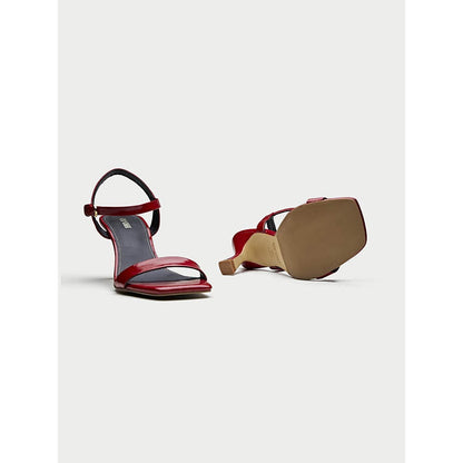 Oroh Maroon Aosta Heel Sandals