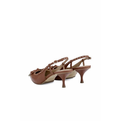 Oroh Venice Tan Mules Heels