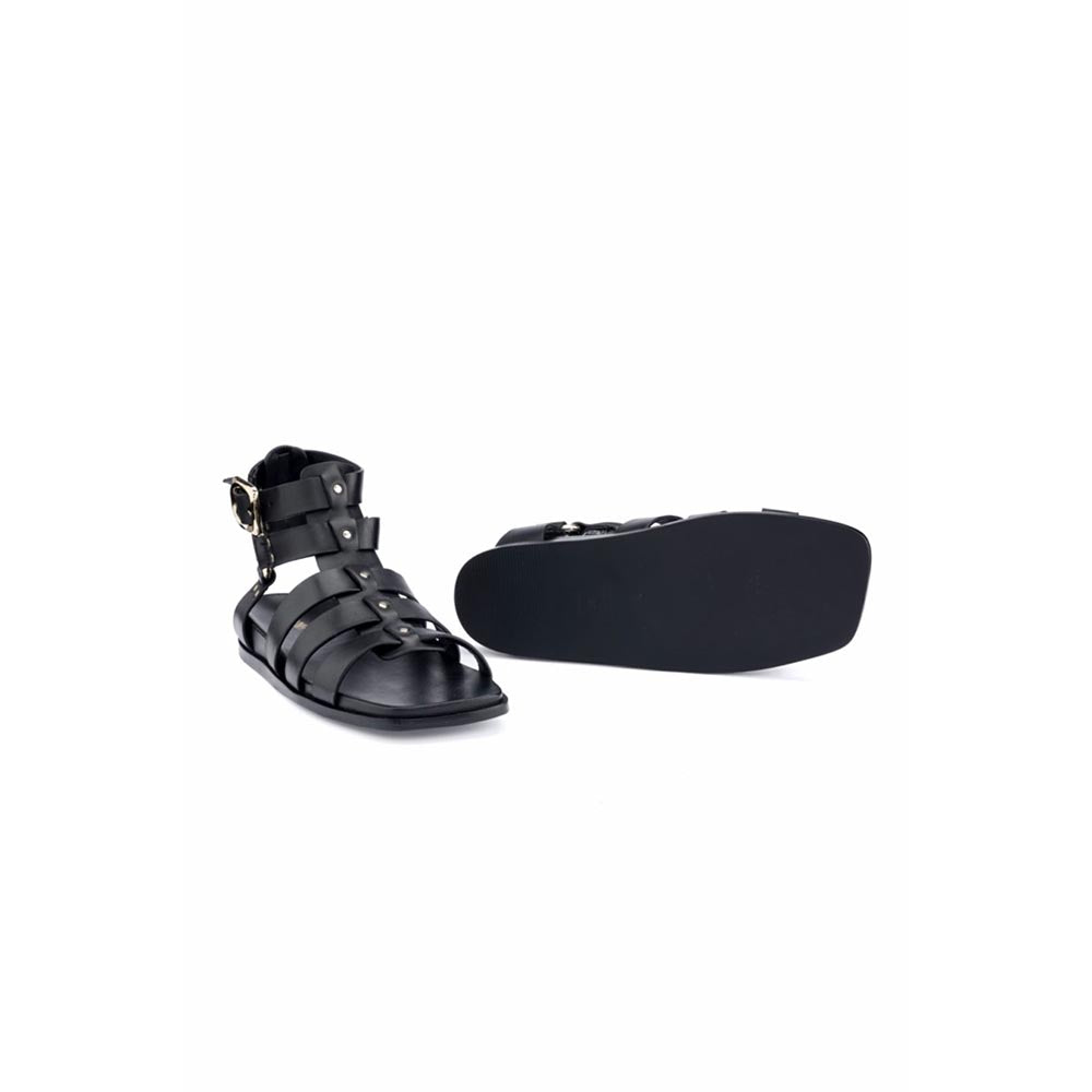 Oroh Women Orvieto Footbed Casual Flat Sandals Black
