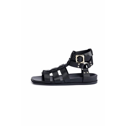 Oroh Women Orvieto Footbed Casual Flat Sandals Black